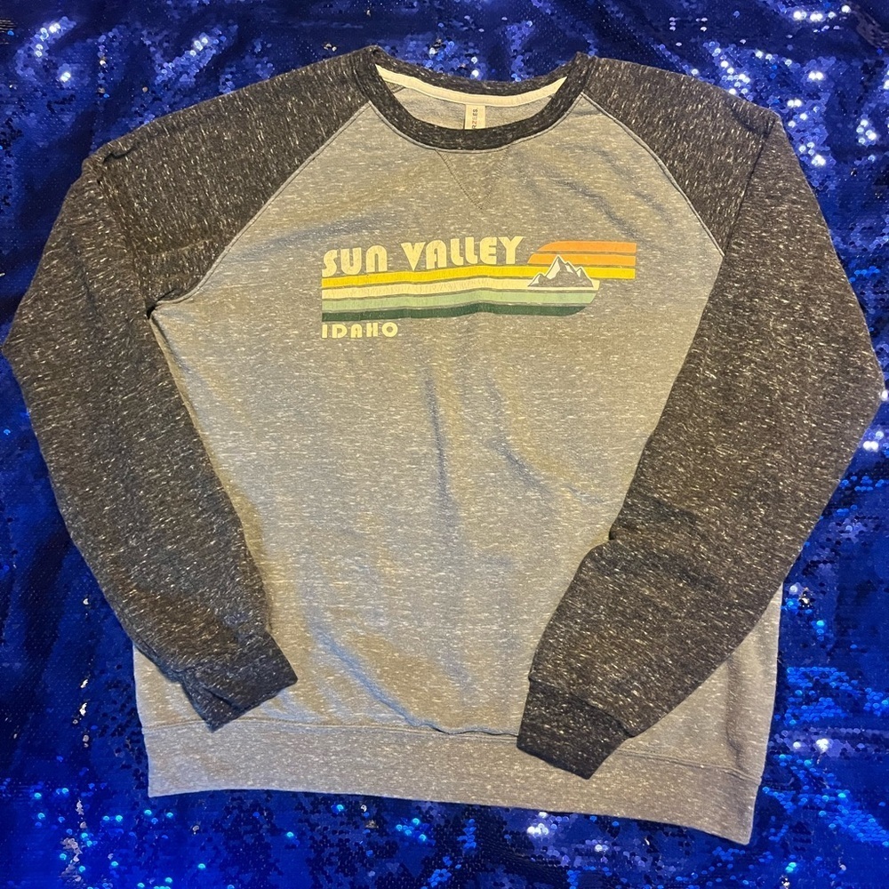 Baseball style oversized french terry sweatshirt